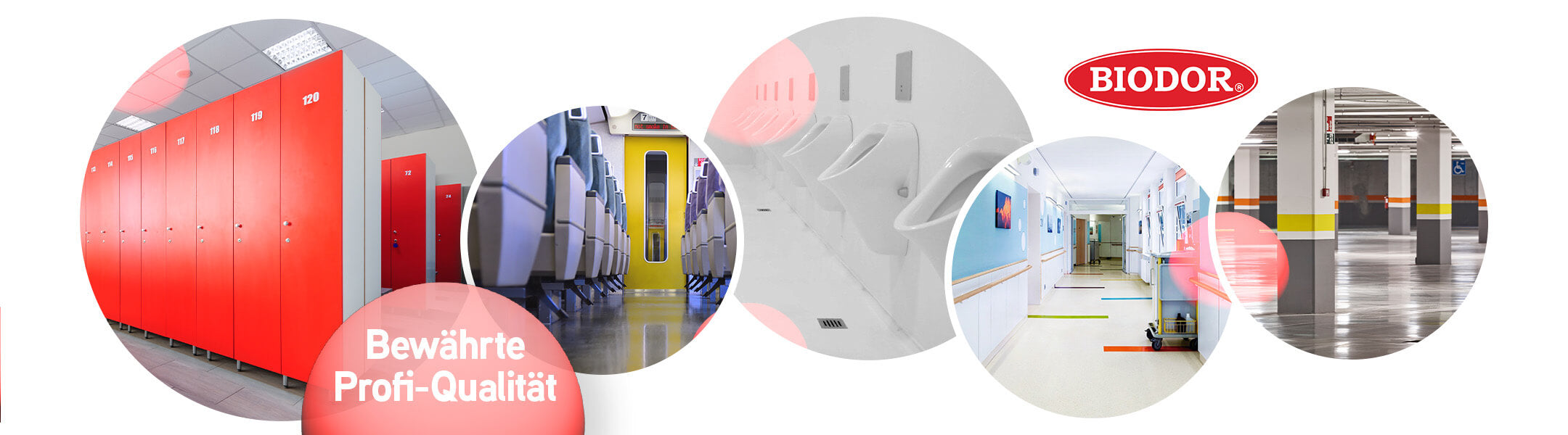 Anwendungsgebiete von Biodor Profi- Umkleide- Zug - Sanitärbereich - Krankenhaus - Parkhaus- Bewährte Profiqualität