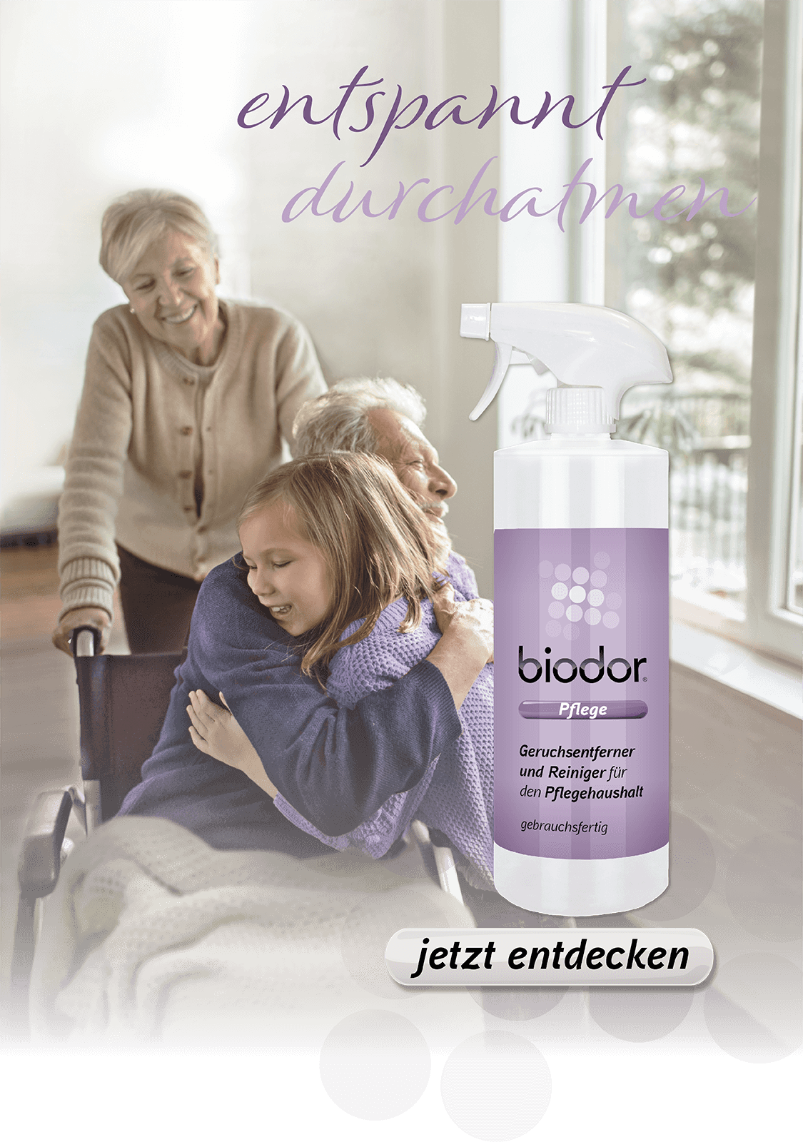 Biodor Pflege Enkel mit Großeltern in Pflegeeinrichtung Mobile